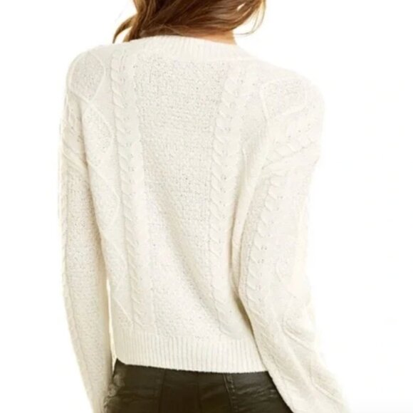 NWT Vince Cable Knit Sweater Ivory Merino Wool-Blend (Size M) - Picture 4 of 12